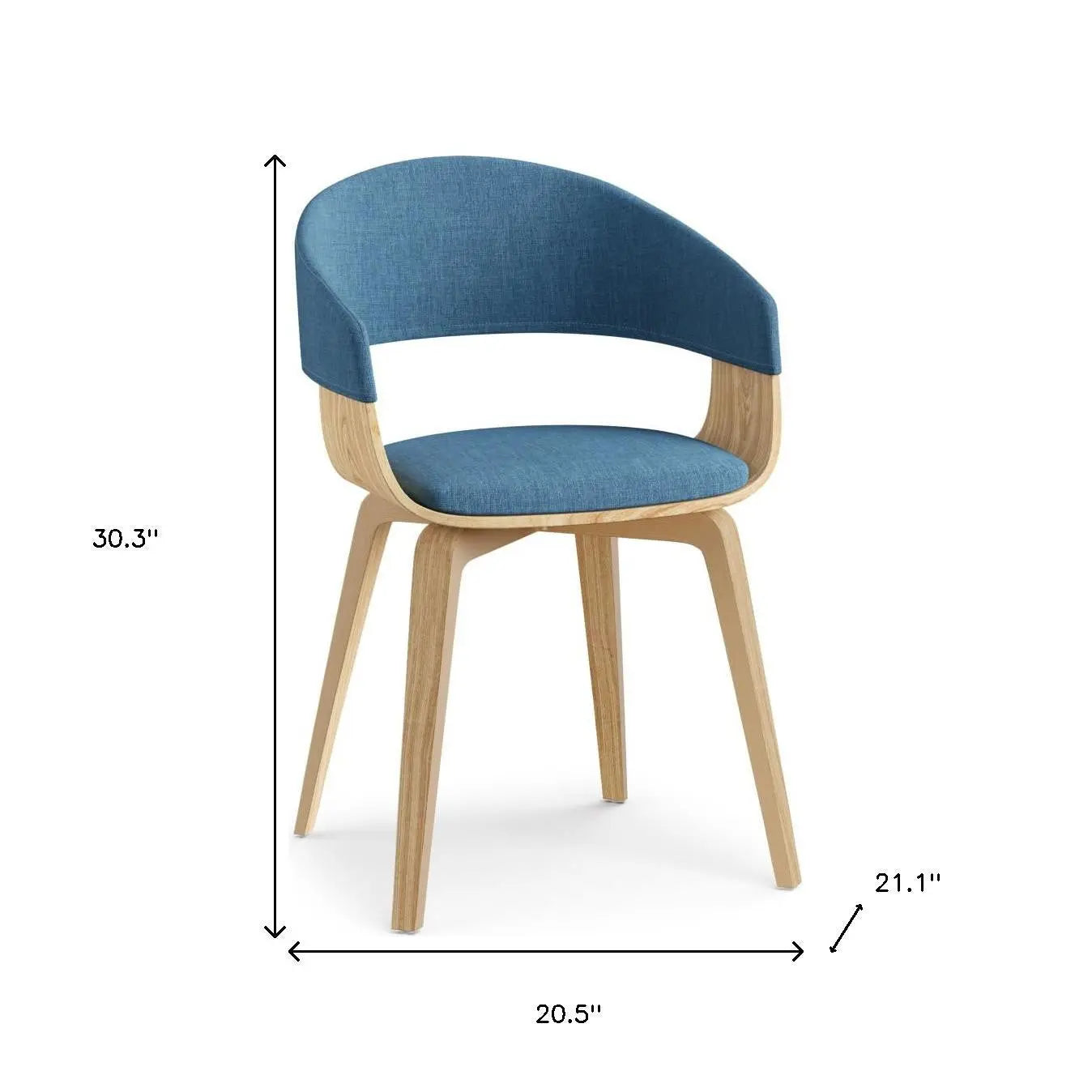 Blue and Brown Solid Wood Dining Parsons Chair Homeroots Kitchen & Dining
