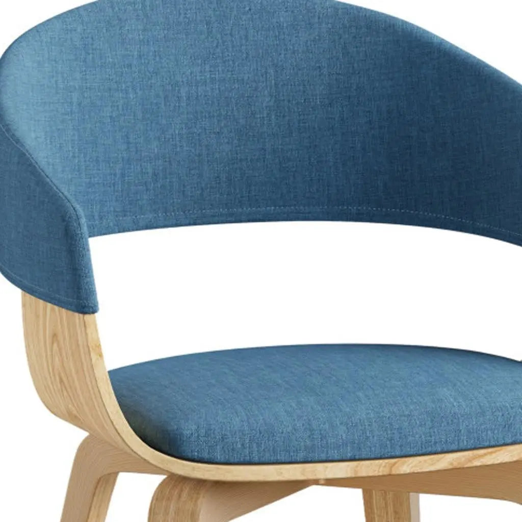 Blue and Brown Solid Wood Dining Parsons Chair Homeroots Kitchen & Dining