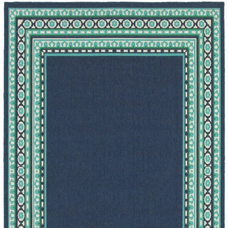 Blue and Green Indoor Outdoor Area Rug Homeroots Outdoor