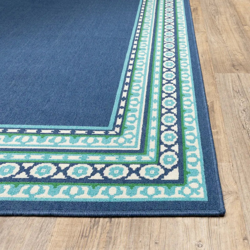 Blue and Green Indoor Outdoor Area Rug Homeroots Outdoor