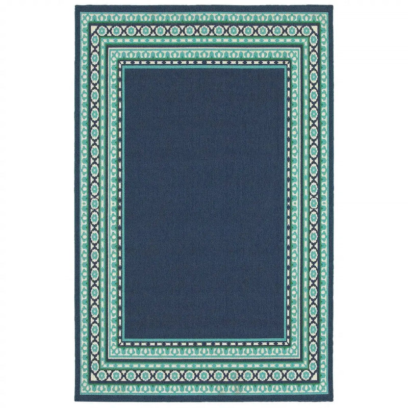 Blue and Green Indoor Outdoor Area Rug Homeroots Outdoor