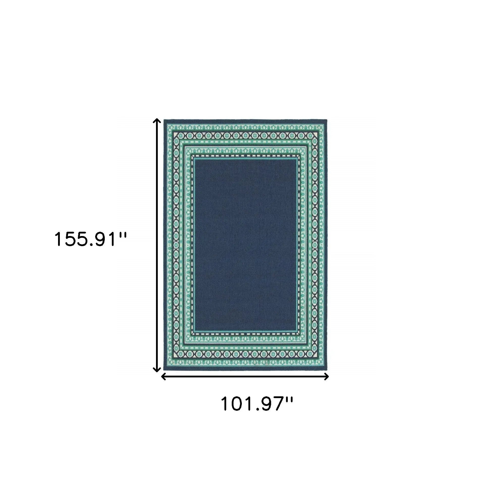 Blue and Green Indoor Outdoor Area Rug Homeroots Outdoor