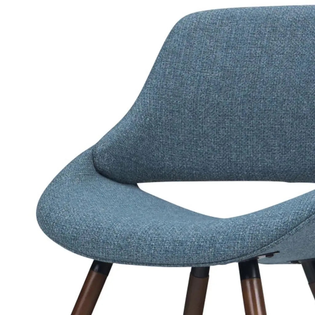 Blue and Natural Solid Wood Dining Parsons Chair Homeroots Kitchen & Dining