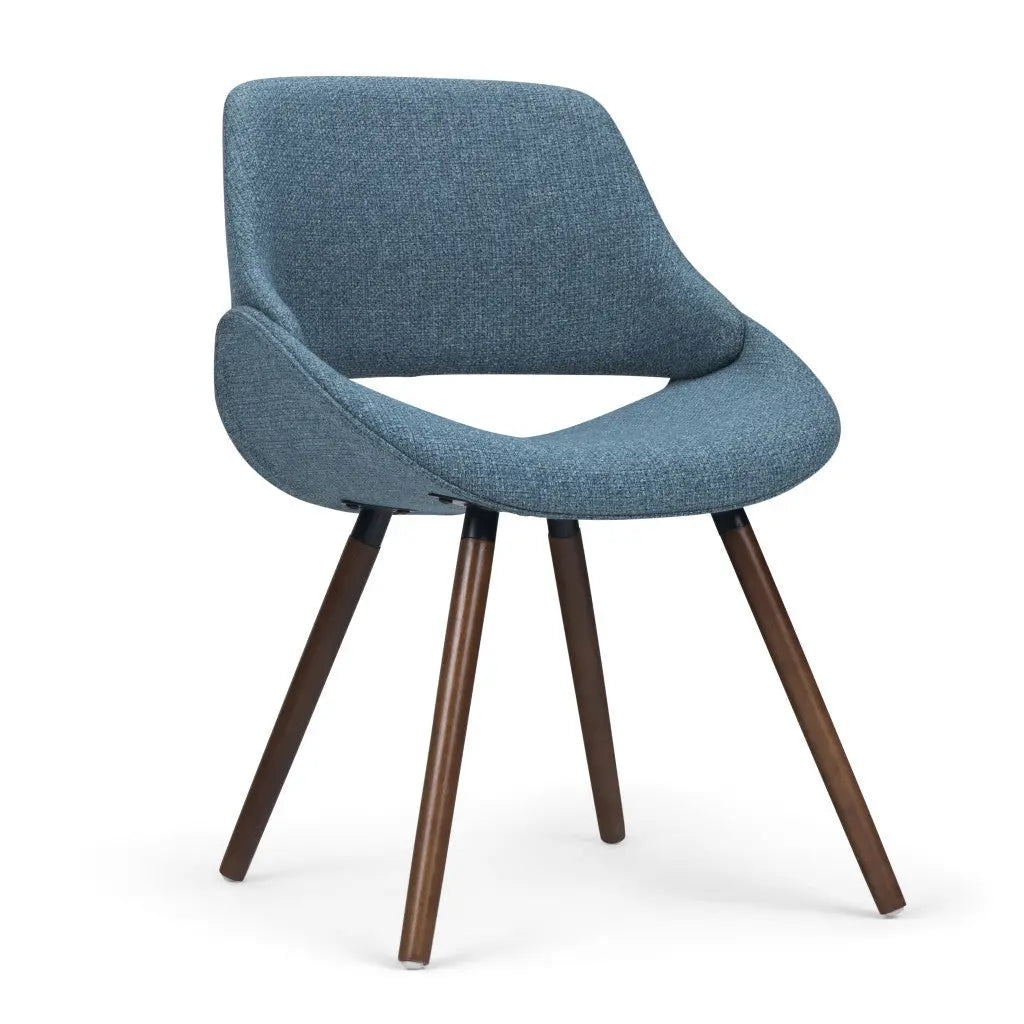 Blue and Natural Solid Wood Dining Parsons Chair Homeroots Kitchen & Dining