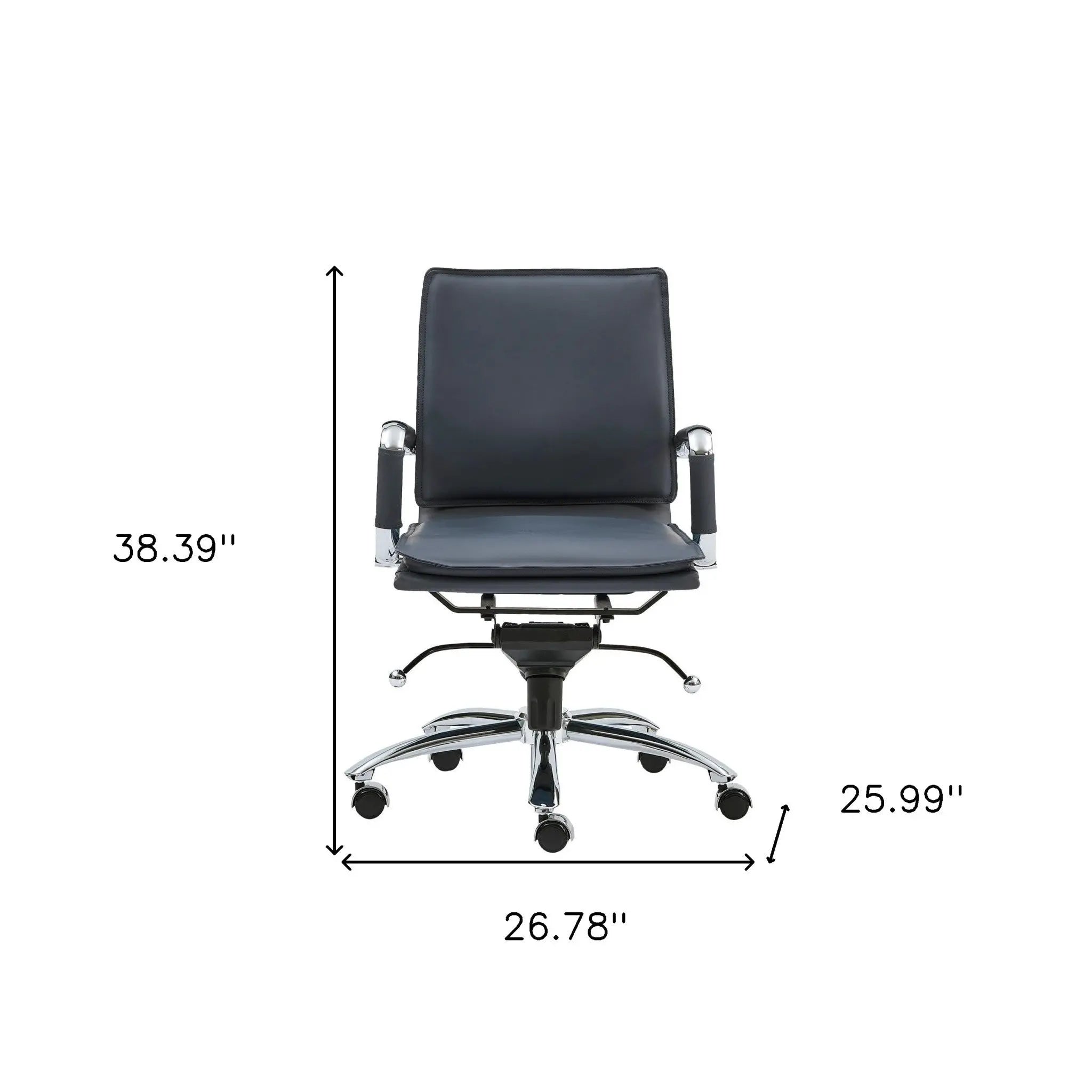 Blue and Silver Adjustable Swivel Faux Leather Rolling Conference Office Chair - GreatEagleInc