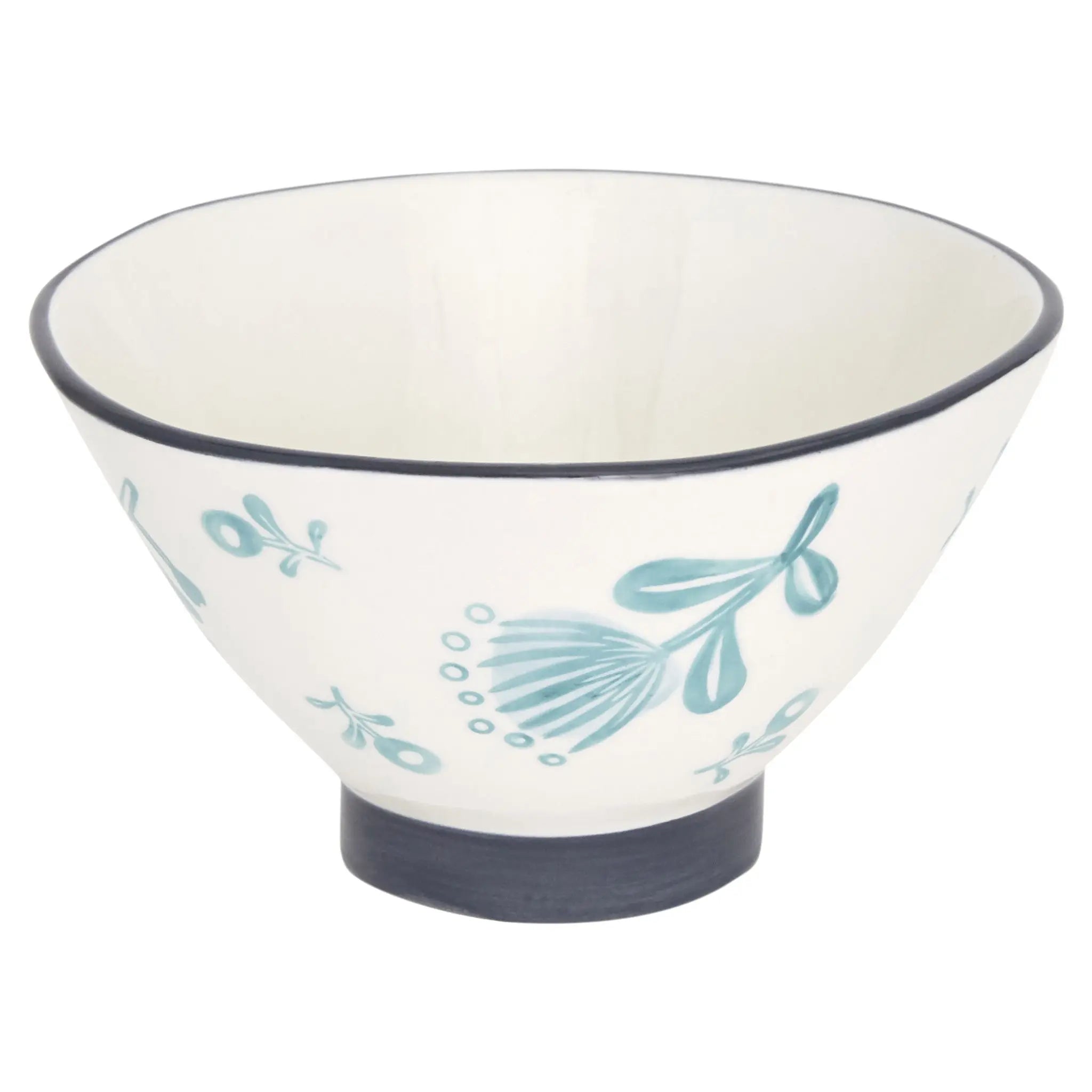 Blue and White Sixteen Piece Round Floral Ceramic Service For Four Dinnerware Set Homeroots Kitchen & Dining