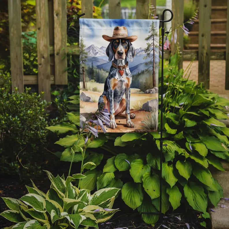 Bluetick Coonhound Cowboy Welcome Garden Flag Caroline's Treasures