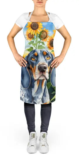 Bluetick Coonhound in Sunflowers Apron Caroline's Treasures