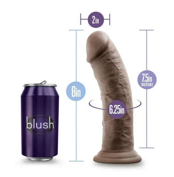 "Blush Au Naturel 8"" Dildo W/suction Cup" - GreatEagleInc