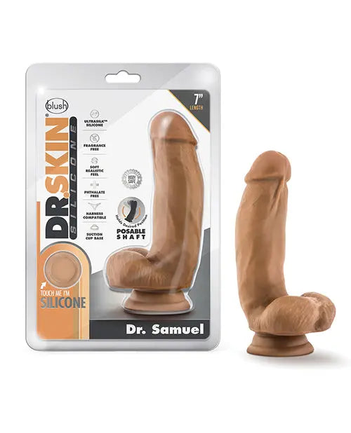 Blush Dr. Skin Silicone Dr. Samuel 7" Dildo W/balls Blush Novelties