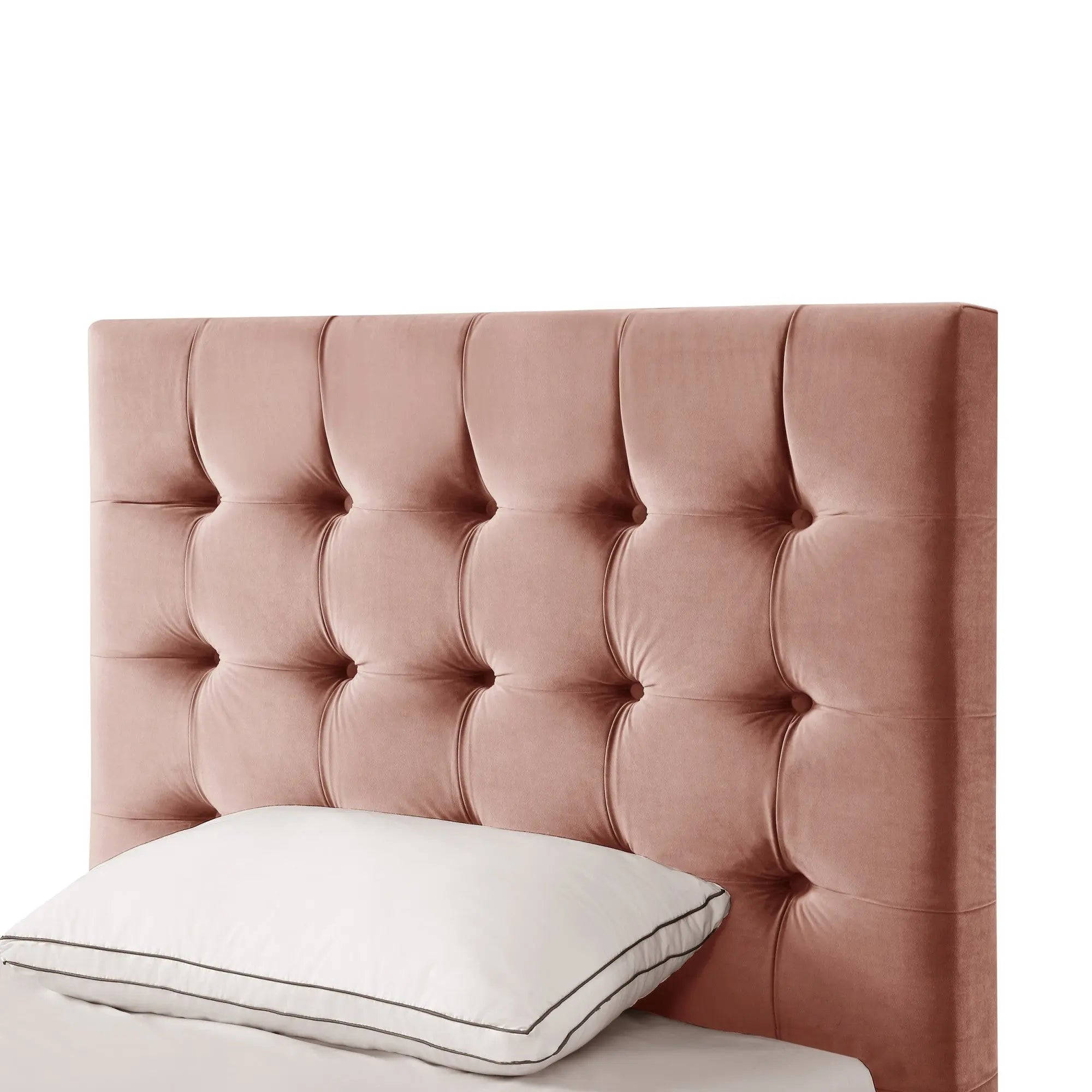 Blush Solid Wood Full Tufted Upholstered Velvet Bed Homeroots Bed & Bath