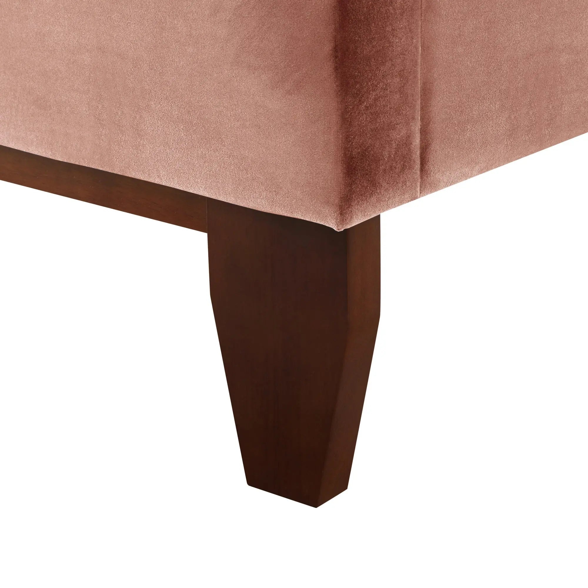 Blush Solid Wood Twin Tufted Upholstered Velvet Bed Homeroots Bed & Bath