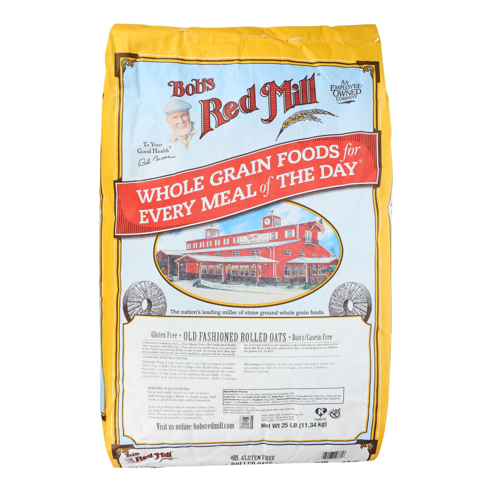 Bob's Red Mill Gluten Free Old Fashion Rolled Oats - Single Bulk Item - 25lb Bob's Red Mill