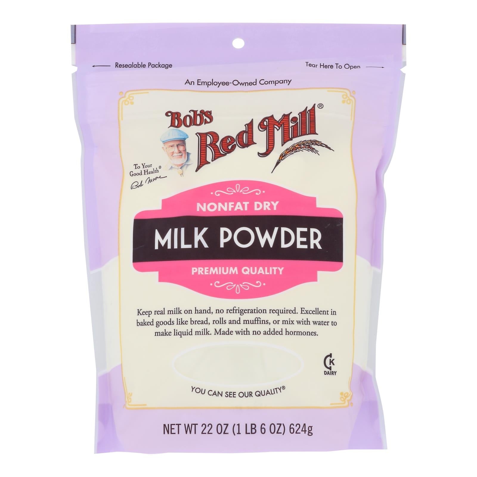 Bob's Red Mill - Milk Powder Non Fat Dry - Case Of 4 - 22 Oz Bob's Red Mill