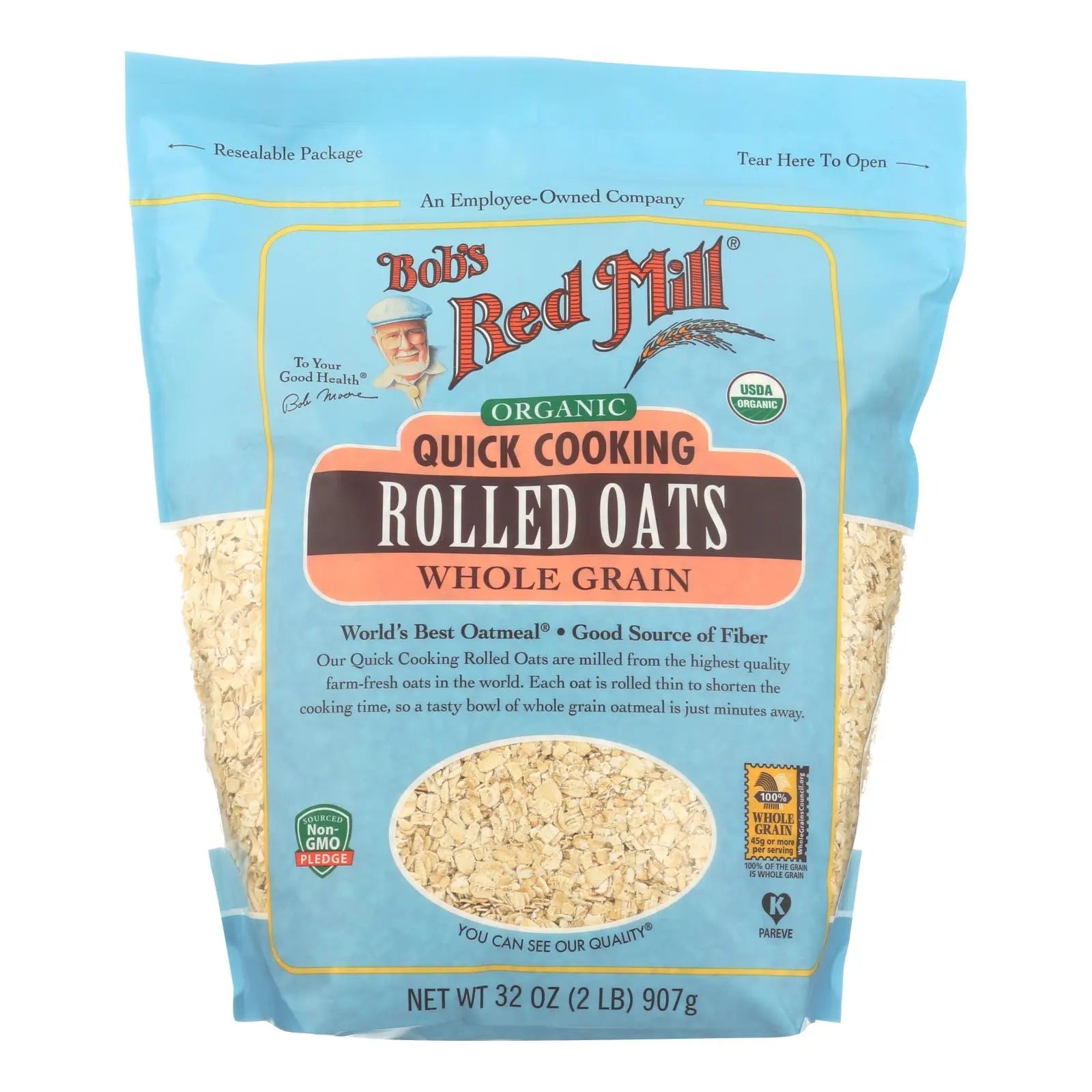 Bob's Red Mill - Oats - Organic Quick Cooking Rolled Oats - Whole Grain - Case Of 4 - 32 Oz. Bob's Red Mill