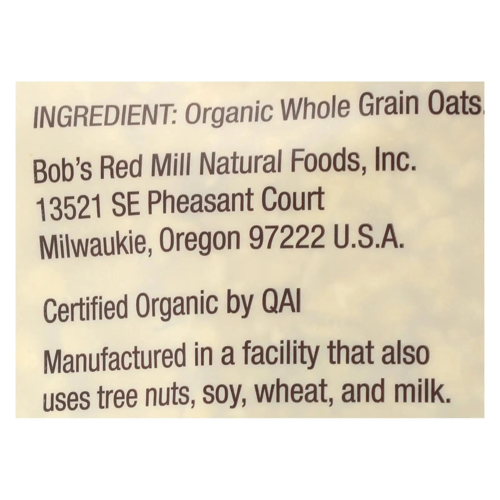 Bob's Red Mill - Oats - Organic Quick Cooking Rolled Oats - Whole Grain - Case Of 4 - 32 Oz. Bob's Red Mill