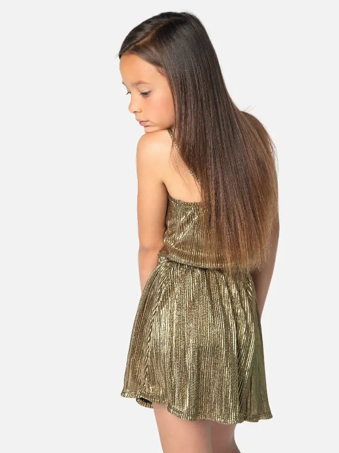 Bodre Pleated Foil Romper Little Mass