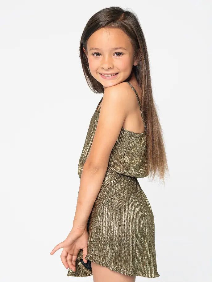 Bodre Pleated Foil Romper Little Mass