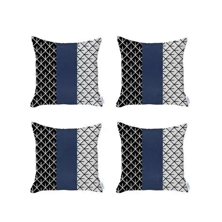 Bohemian Vegan Faux Leather Throw Pillow Covers Set MIKE & Co. NEW YORK