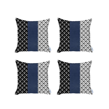 Bohemian Vegan Faux Leather Throw Pillow Covers Set MIKE & Co. NEW YORK