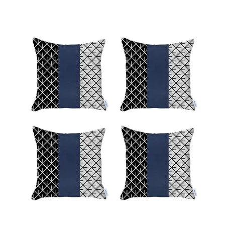 Bohemian Vegan Faux Leather Throw Pillow Covers Set MIKE & Co. NEW YORK