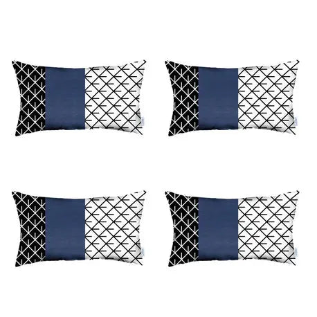 Bohemian Vegan Faux Leather Throw Pillow Covers Set MIKE & Co. NEW YORK