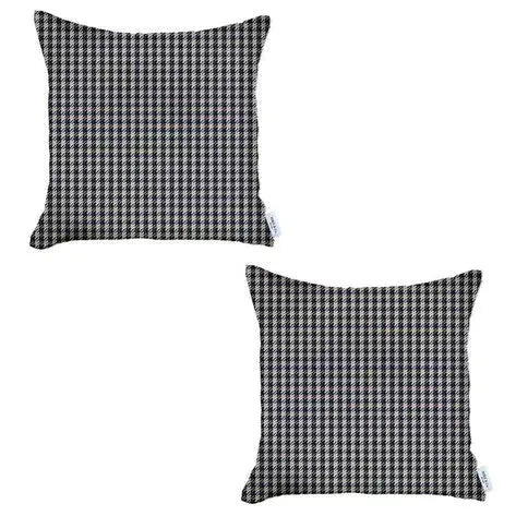 Boho-Chic Houndstooth Jacquard Throw Pillow MIKE & Co. NEW YORK