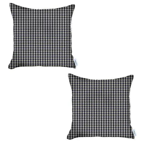 Boho-Chic Houndstooth Jacquard Throw Pillow MIKE & Co. NEW YORK
