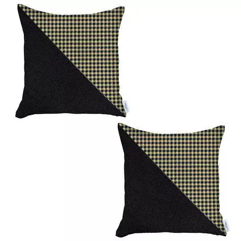 Boho-Chic Houndstooth Jacquard Throw Pillow MIKE & Co. NEW YORK