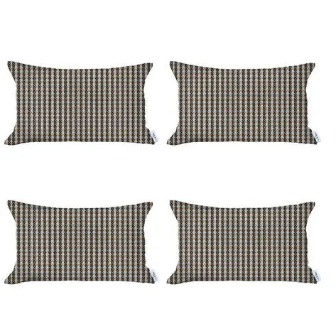 Boho-Chic Houndstooth Jacquard Throw Pillow MIKE & Co. NEW YORK