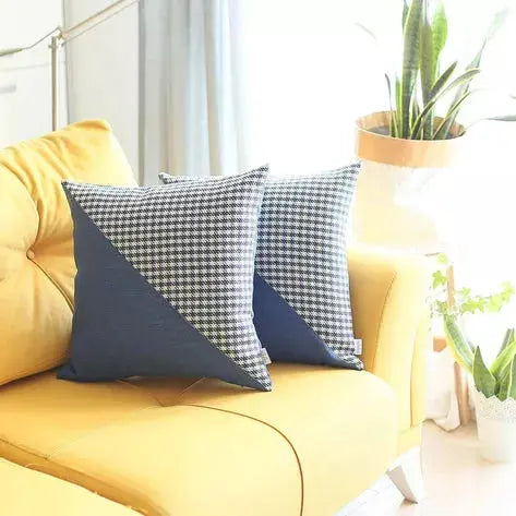 Boho-Chic Houndstooth Jacquard Throw Pillow MIKE & Co. NEW YORK