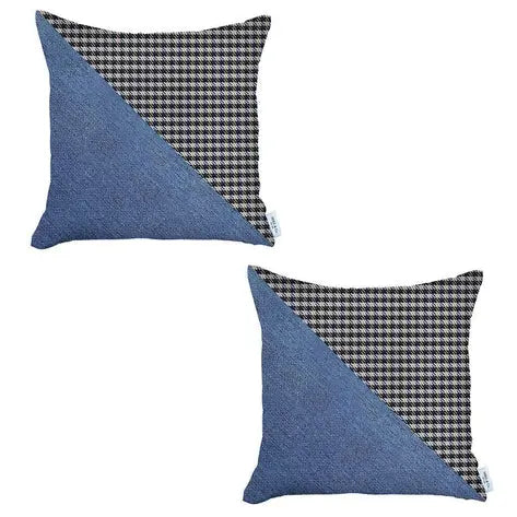 Boho-Chic Houndstooth Jacquard Throw Pillow MIKE & Co. NEW YORK