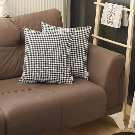 Boho-Chic Houndstooth Jacquard Throw Pillow MIKE & Co. NEW YORK