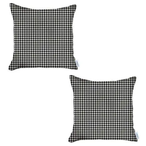 Boho-Chic Houndstooth Jacquard Throw Pillow MIKE & Co. NEW YORK