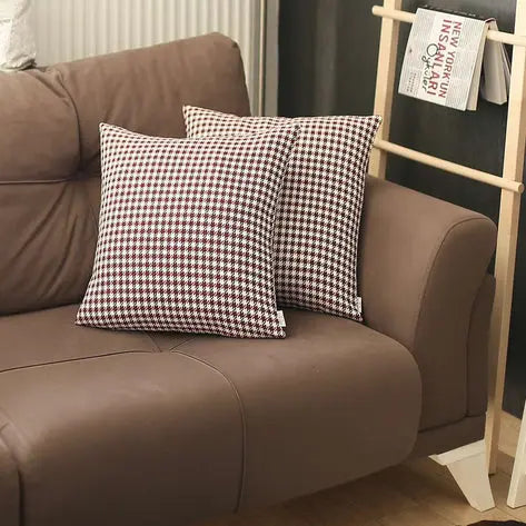 Boho-Chic Houndstooth Jacquard Throw Pillow MIKE & Co. NEW YORK