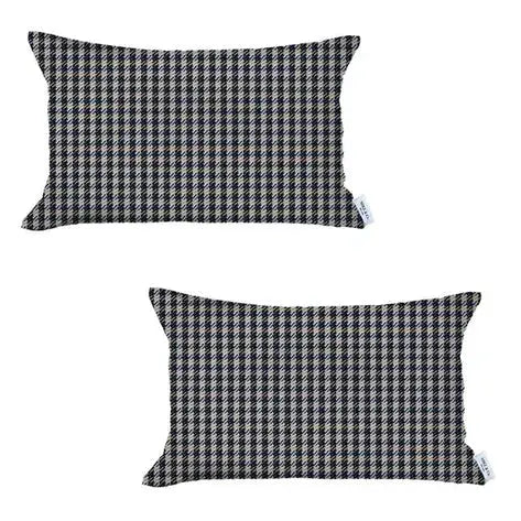 Boho-Chic Houndstooth Jacquard Throw Pillow MIKE & Co. NEW YORK