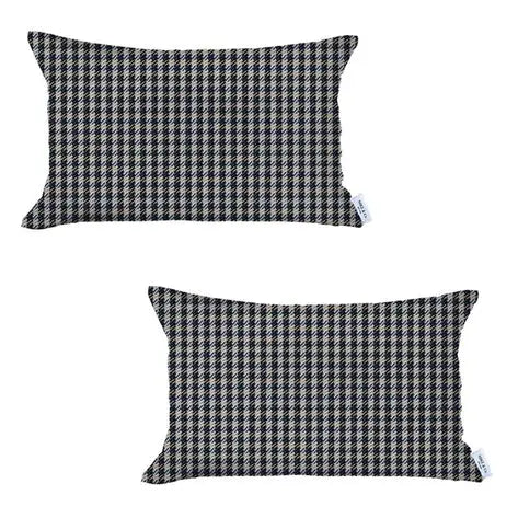 Boho-Chic Houndstooth Jacquard Throw Pillow MIKE & Co. NEW YORK