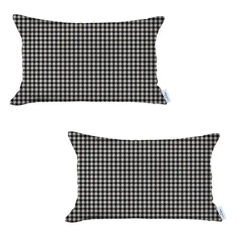 Boho-Chic Houndstooth Jacquard Throw Pillow MIKE & Co. NEW YORK