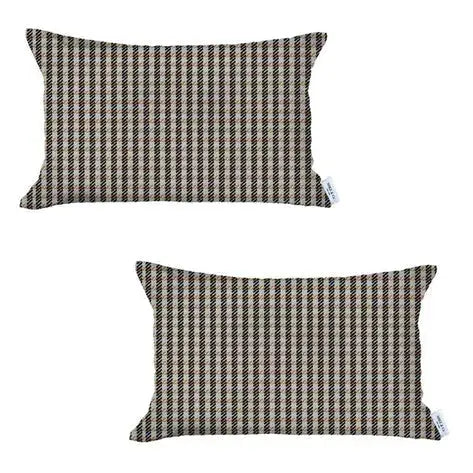 Boho-Chic Houndstooth Jacquard Throw Pillow MIKE & Co. NEW YORK