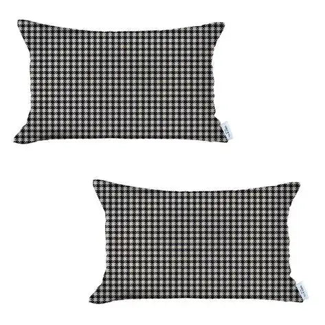 Boho-Chic Houndstooth Jacquard Throw Pillow MIKE & Co. NEW YORK