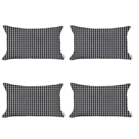 Boho-Chic Houndstooth Jacquard Throw Pillow MIKE & Co. NEW YORK