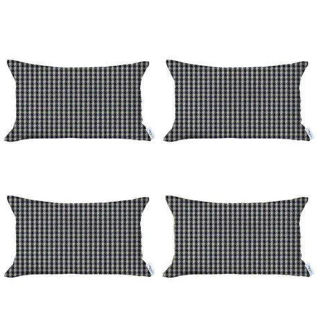 Boho-Chic Houndstooth Jacquard Throw Pillow MIKE & Co. NEW YORK