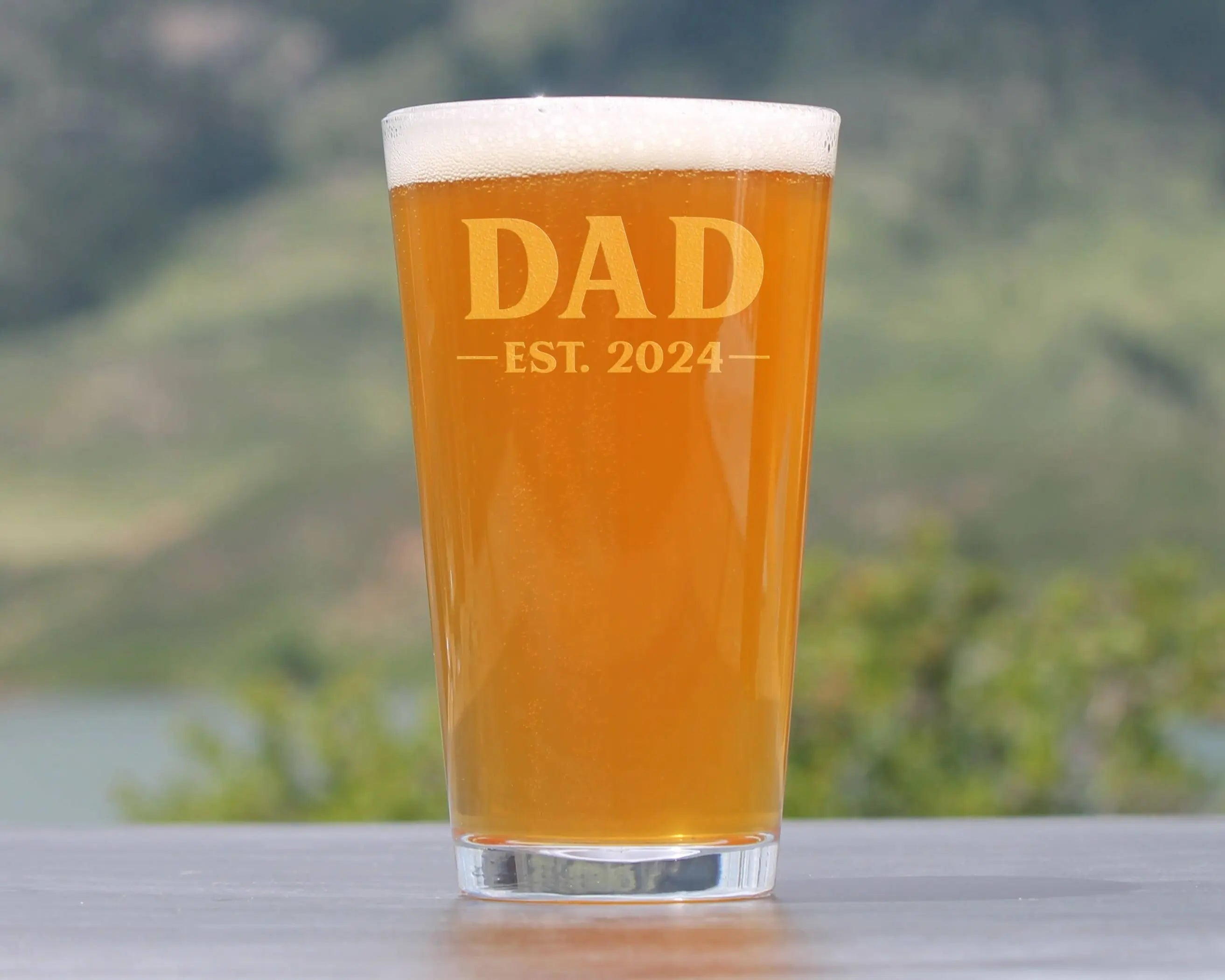 Bold 2024 Dad Pint Glass for Beer - New Dad Gifts and Decor Bevvee