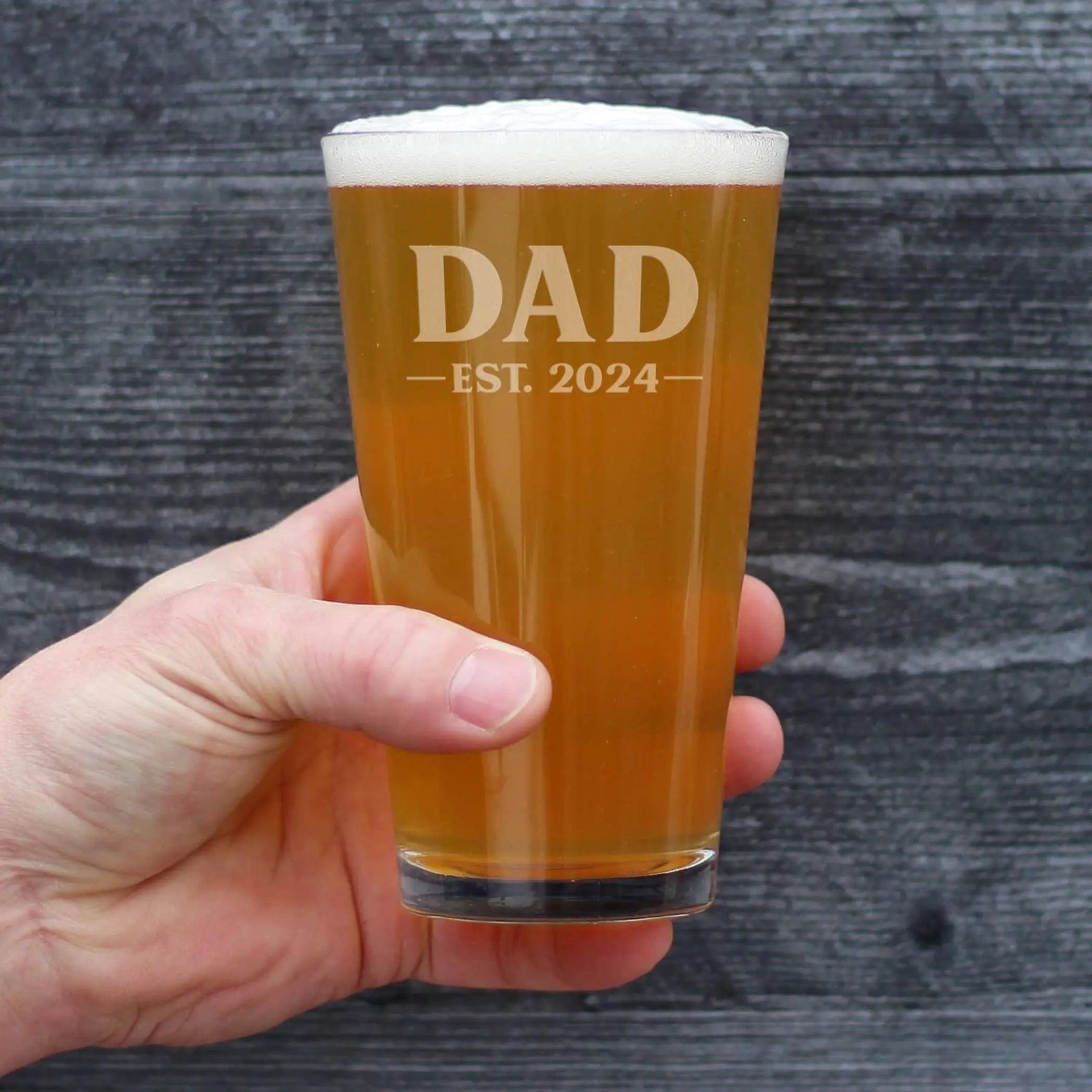Bold 2024 Dad Pint Glass for Beer - New Dad Gifts and Decor Bevvee