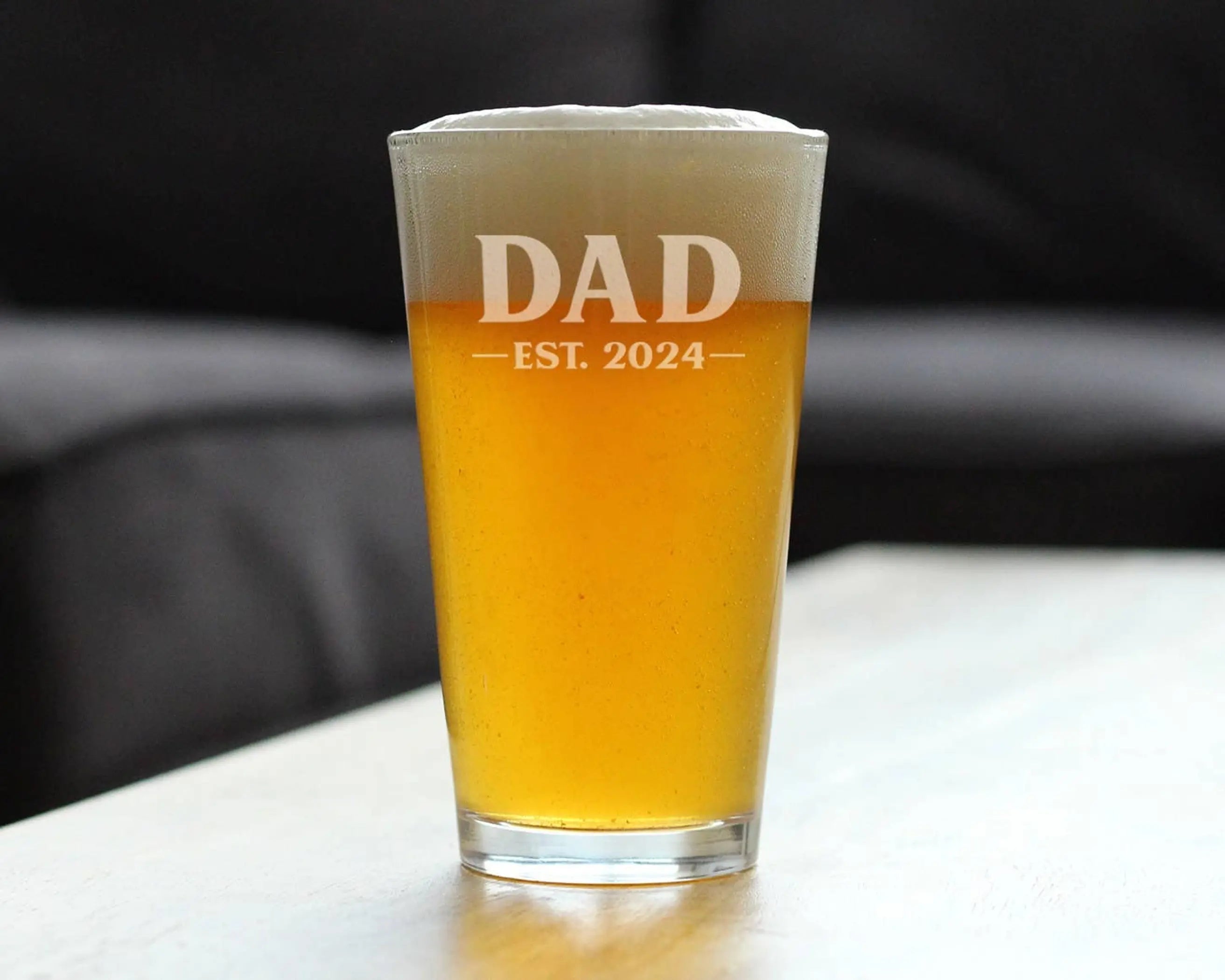 Bold 2024 Dad Pint Glass for Beer - New Dad Gifts and Decor Bevvee