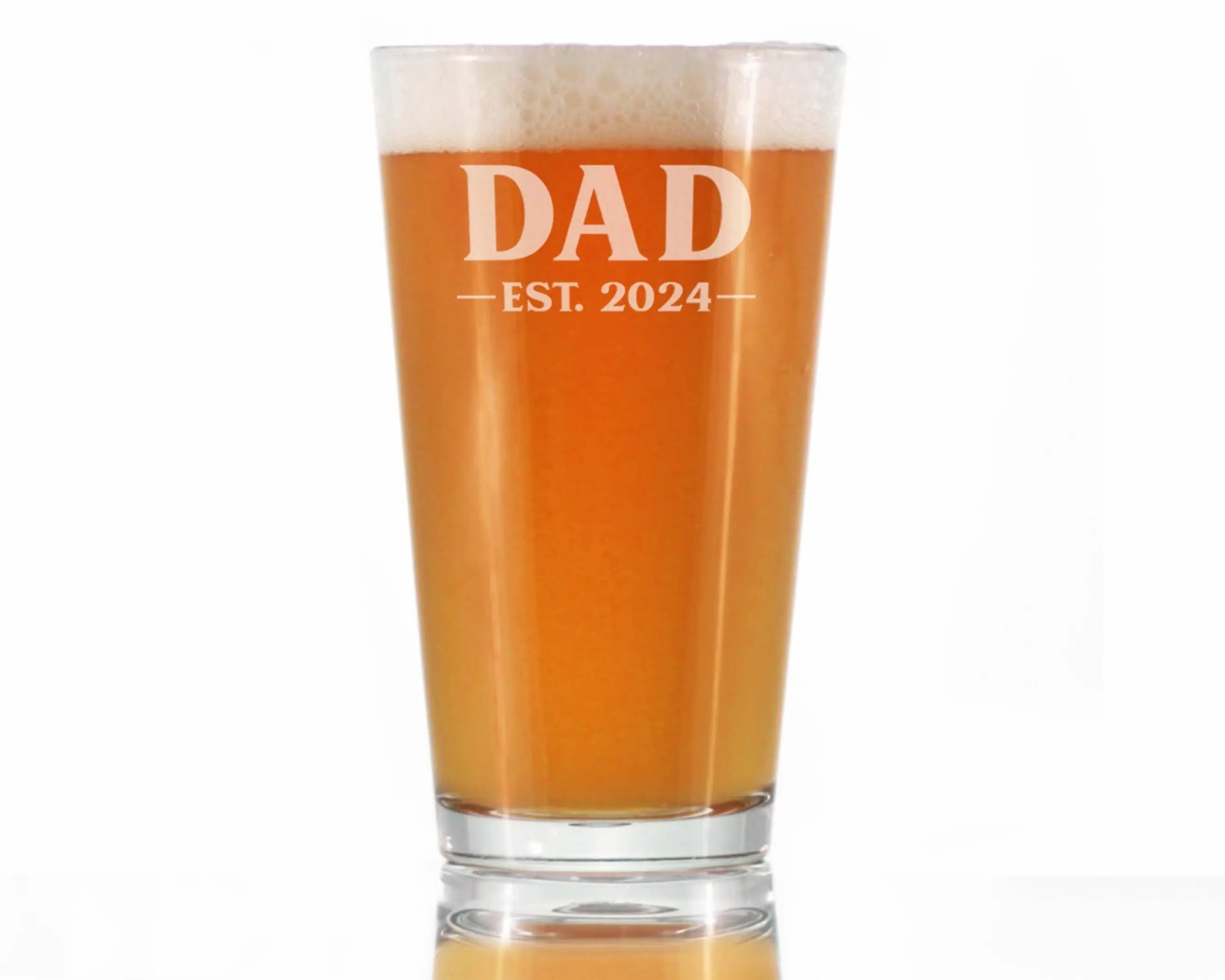 Bold 2024 Dad Pint Glass for Beer - New Dad Gifts and Decor Bevvee