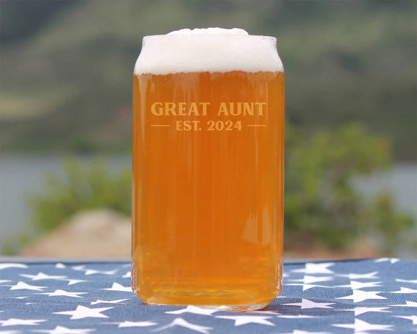 Bold 2024 New Great Aunt Beer Can Pint Glass -  Gifts Bevvee