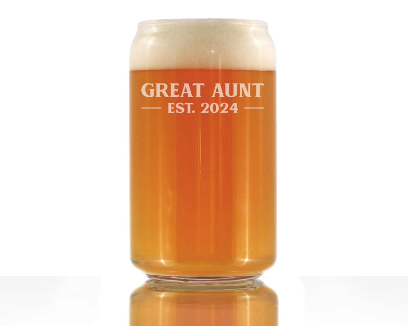 Bold 2024 New Great Aunt Beer Can Pint Glass -  Gifts Bevvee