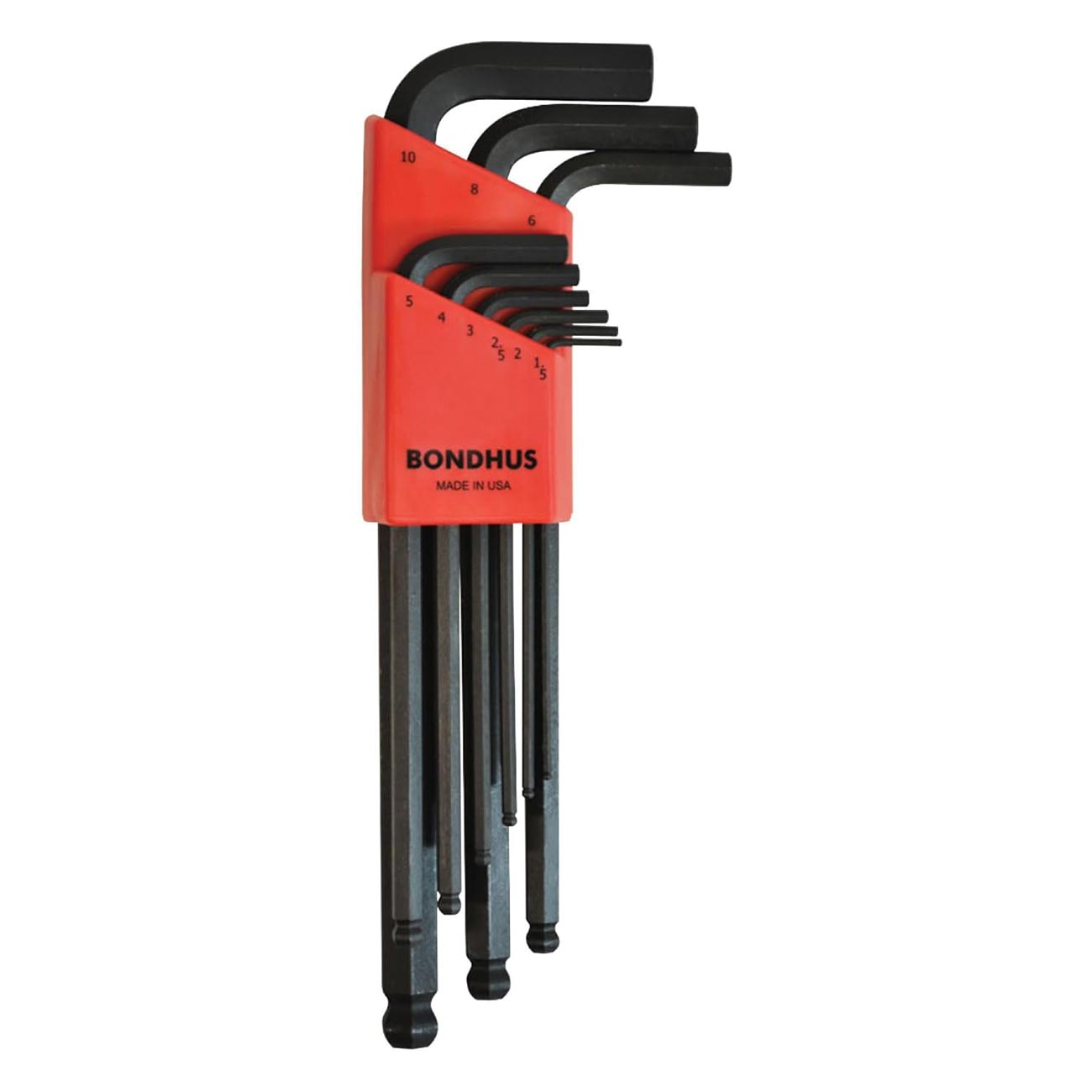 Bondhus Balldriver Metric Hex Ball End L-key Wrenches 1.5mm To 10mm (9 Piece) BONDHUS