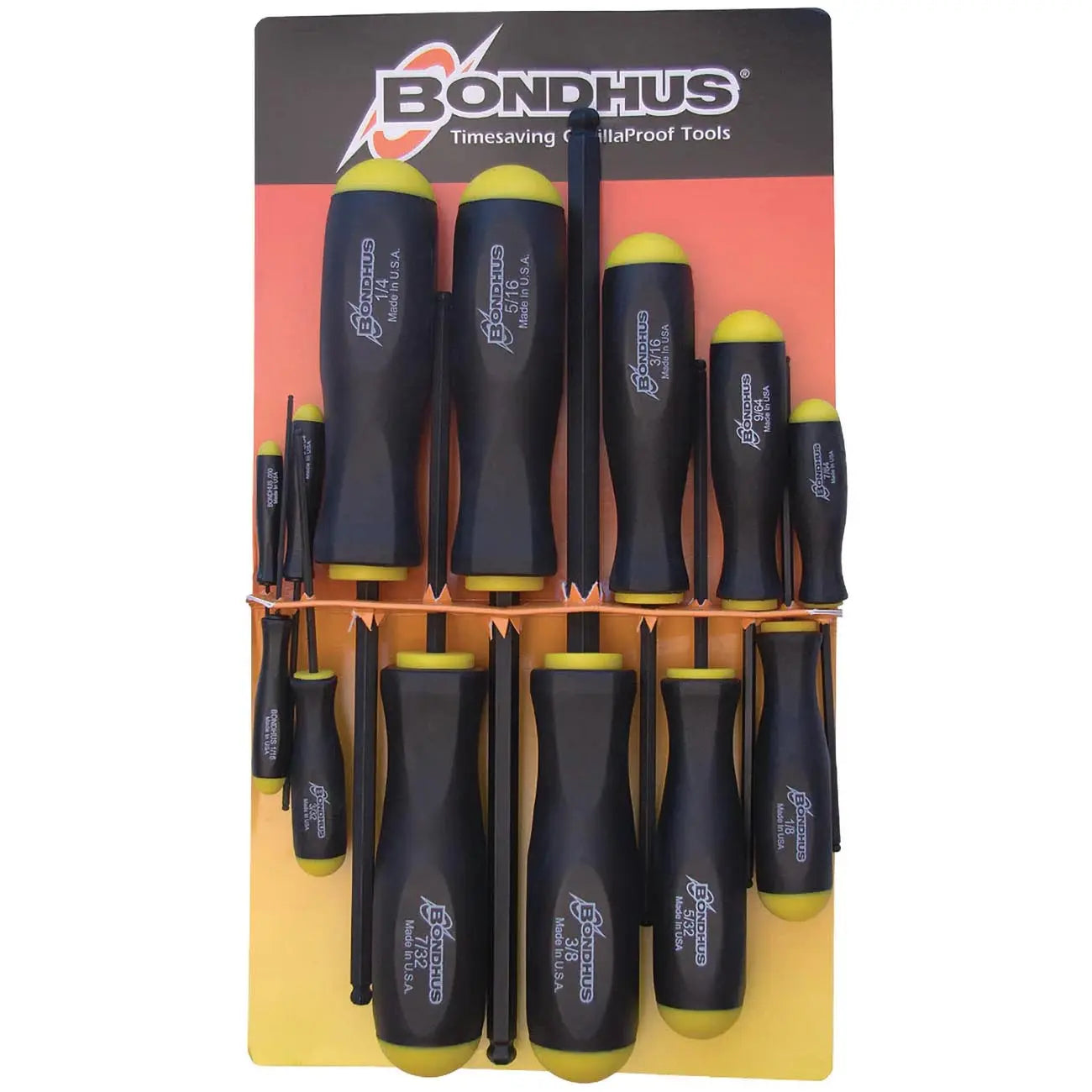 Bondhus Balldriver Sae Hex Ball End Screwdrivers .050" To 3/8" (13 Piece) BONDHUS